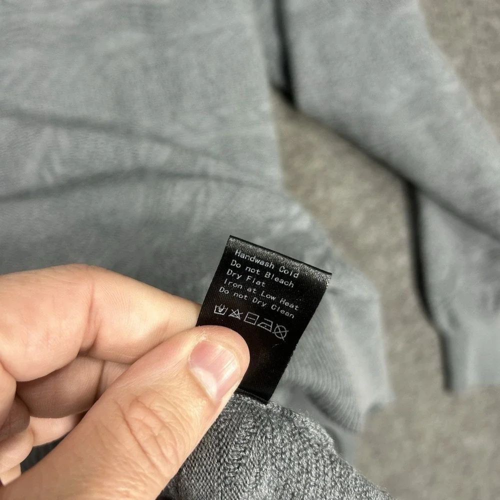 Wellen Sweater Men's XL Gray‎ Extra fine Merino Wool Blend Crewneck